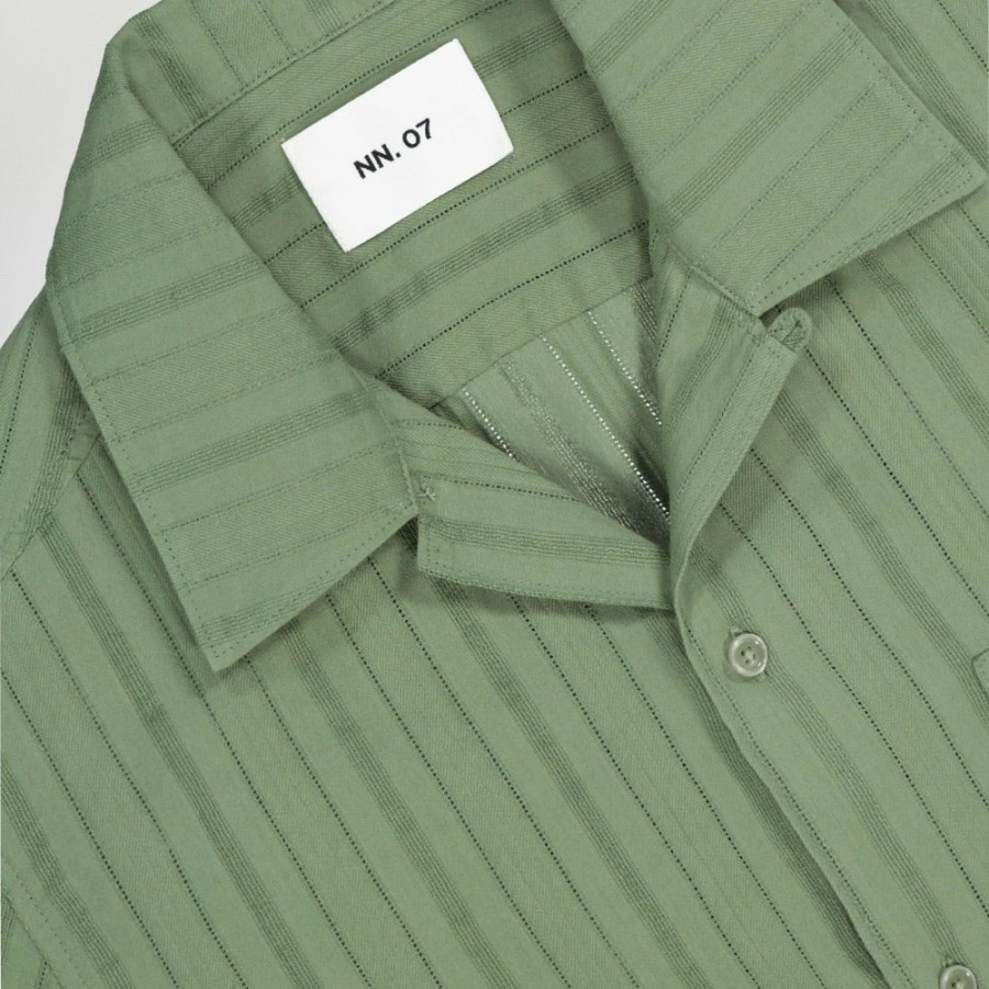 Mode Homme NN07 Chemises | Nn07 - Chemise Julio 5712 - Vert