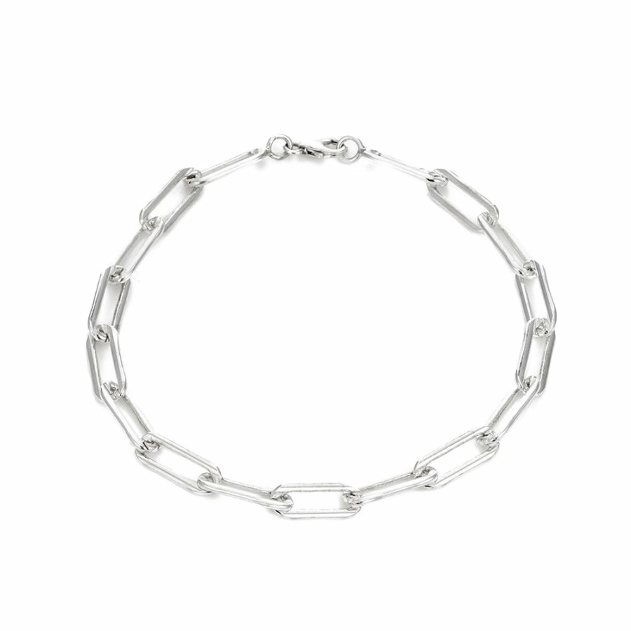 Mode Femme MARA SCALISE Bracelets | Mara Scalise - Bracelet Link Rectangle Chain - Silver