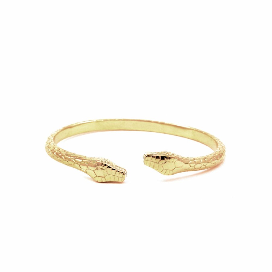 Mode Femme LUJ Luj | Luj - Bracelet Serpent Double Tete Vicky - Dore