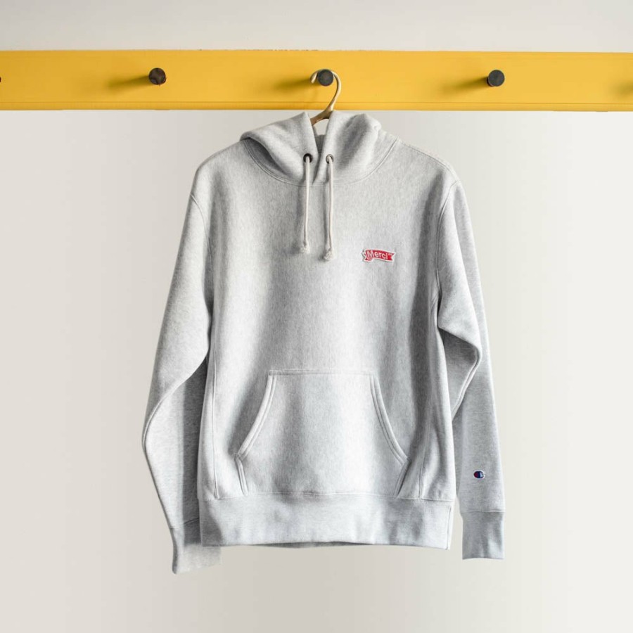 Mode Homme Champion Sweats | Merci X Champion - Sweat A Capuche Merci - Gris