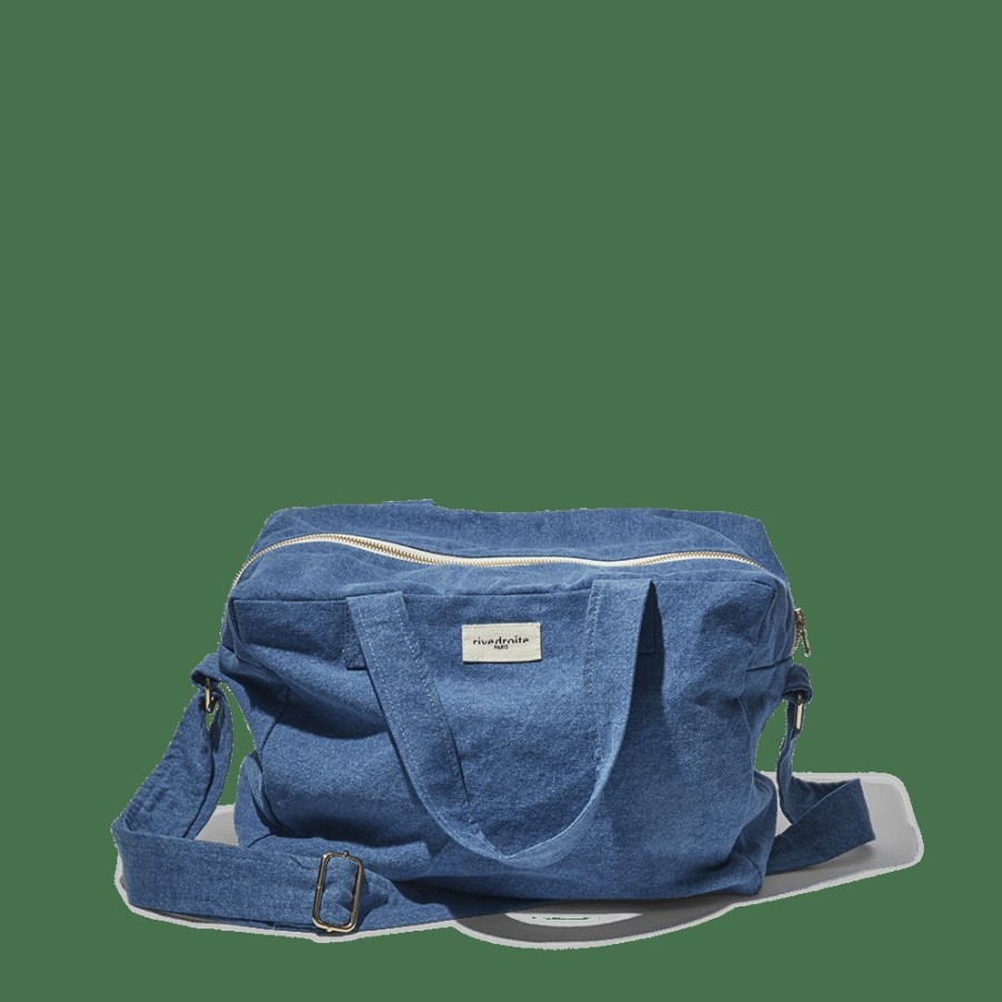 Mode Femme 2982 FOREVER KIDS Sacs Week-End | Rivedroite - Sac City Sauval En Coton Recycle - Denim Clair