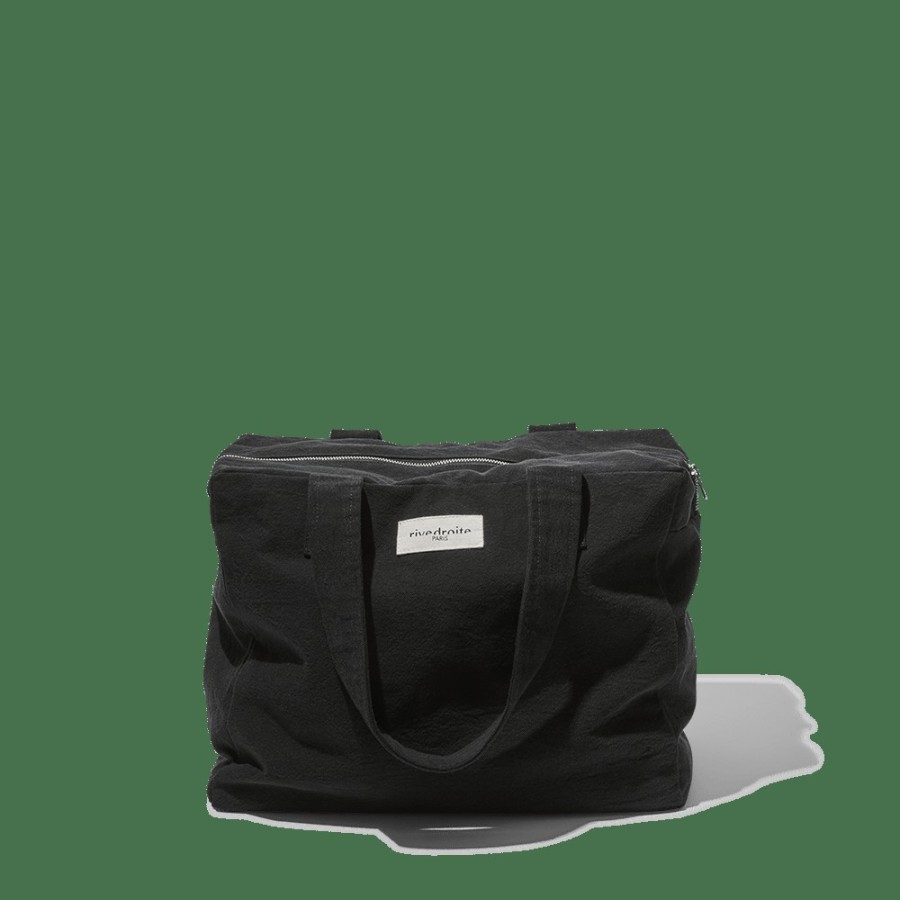 Mode Femme 2982 FOREVER KIDS Sacs Week-End | Rivedroite - Cabas 24H Celestins En Coton Recycle - Noir