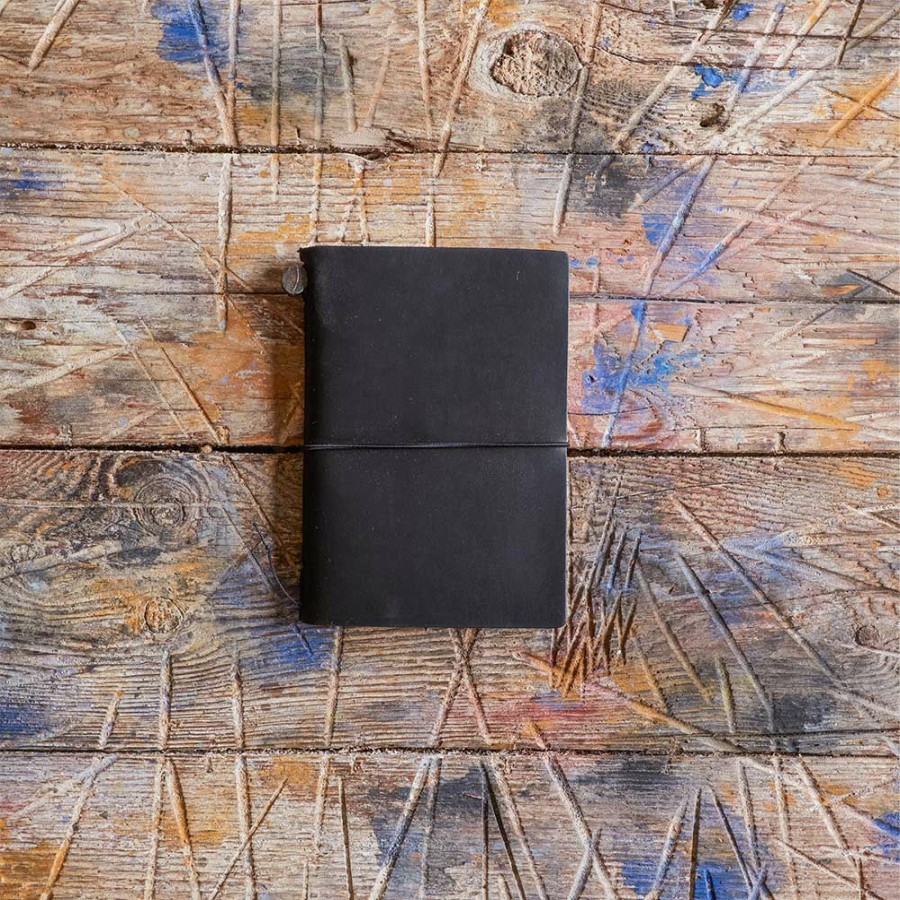 Deco & Lifestyle 426 DESIGNPHIL Ecriture | Carnet Passeport En Cuir - Noir