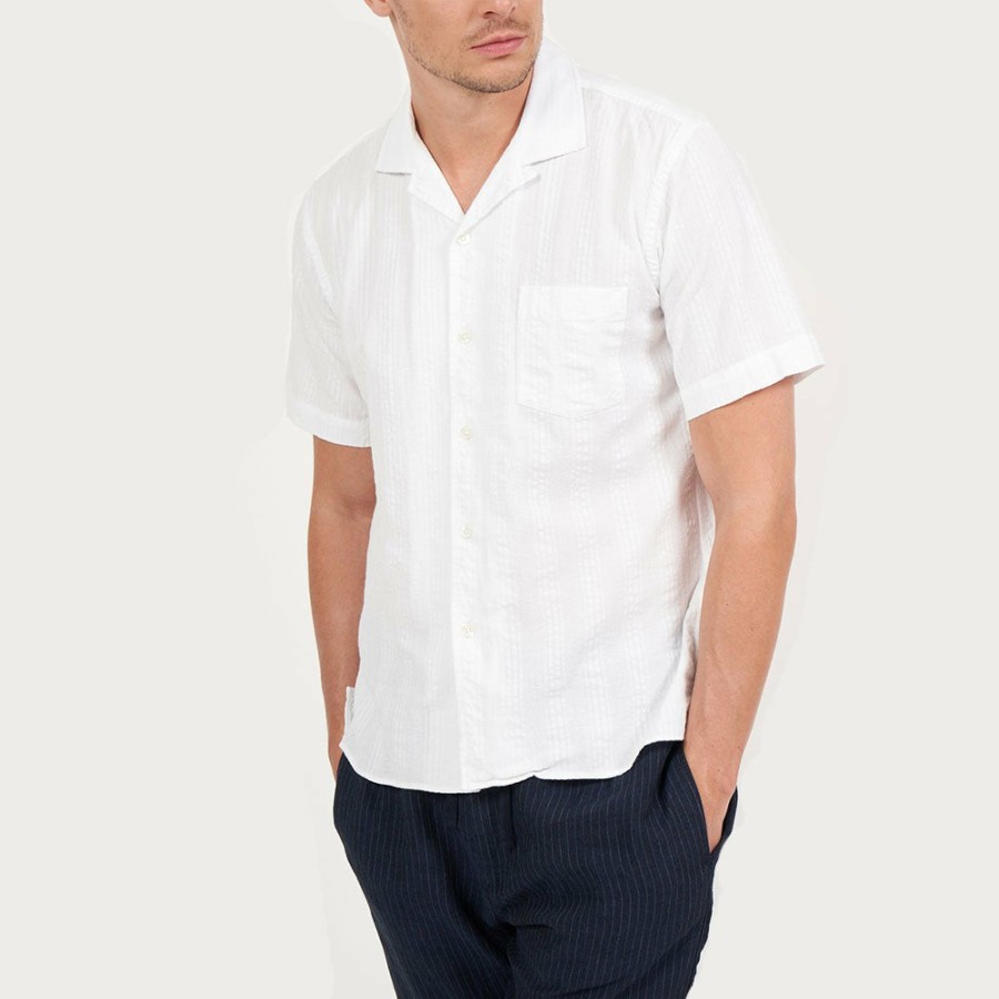 Mode Homme Hartford Chemises | Hartford - Palm - Blanc