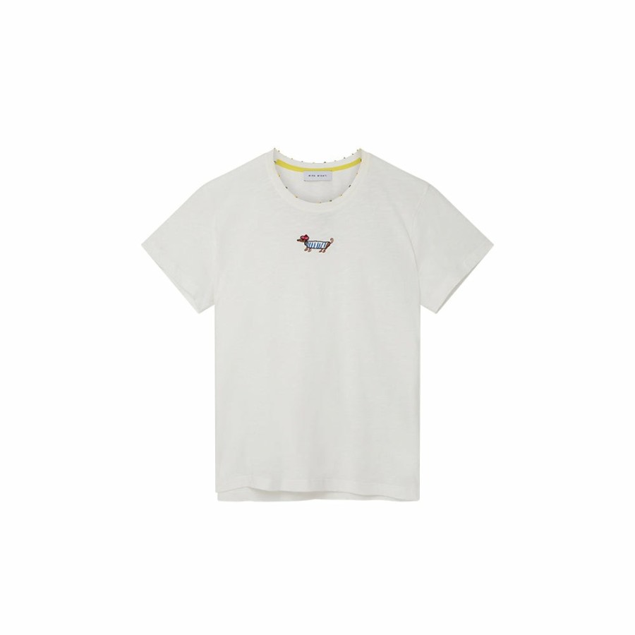 Mode Femme Mira Mikati T-Shirts | Mira Mikati - T-Shirt Majorelle - Blanc