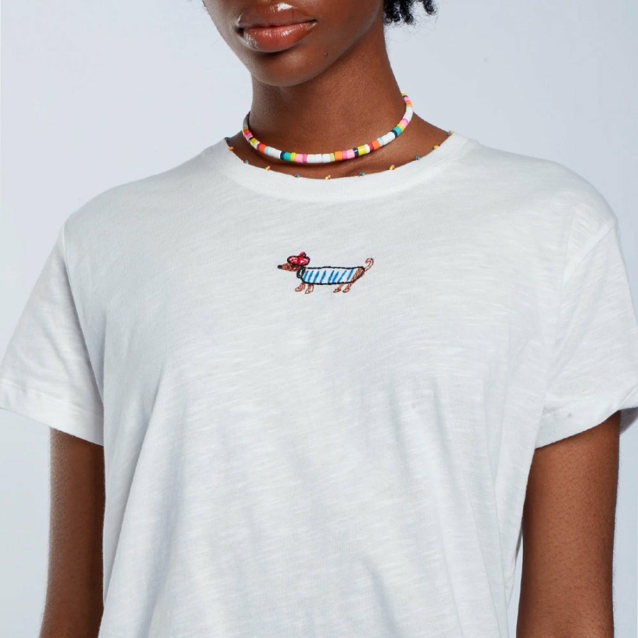 Mode Femme Mira Mikati T-Shirts | Mira Mikati - T-Shirt Majorelle - Blanc