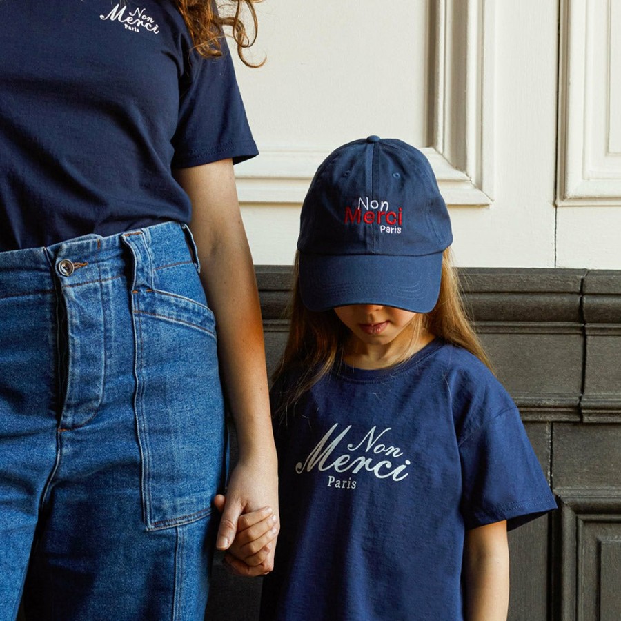 Enfant Merci Chapeaux | Merci - Casquette Enfant Non Merci "Rive Droite" - Bleu Marine