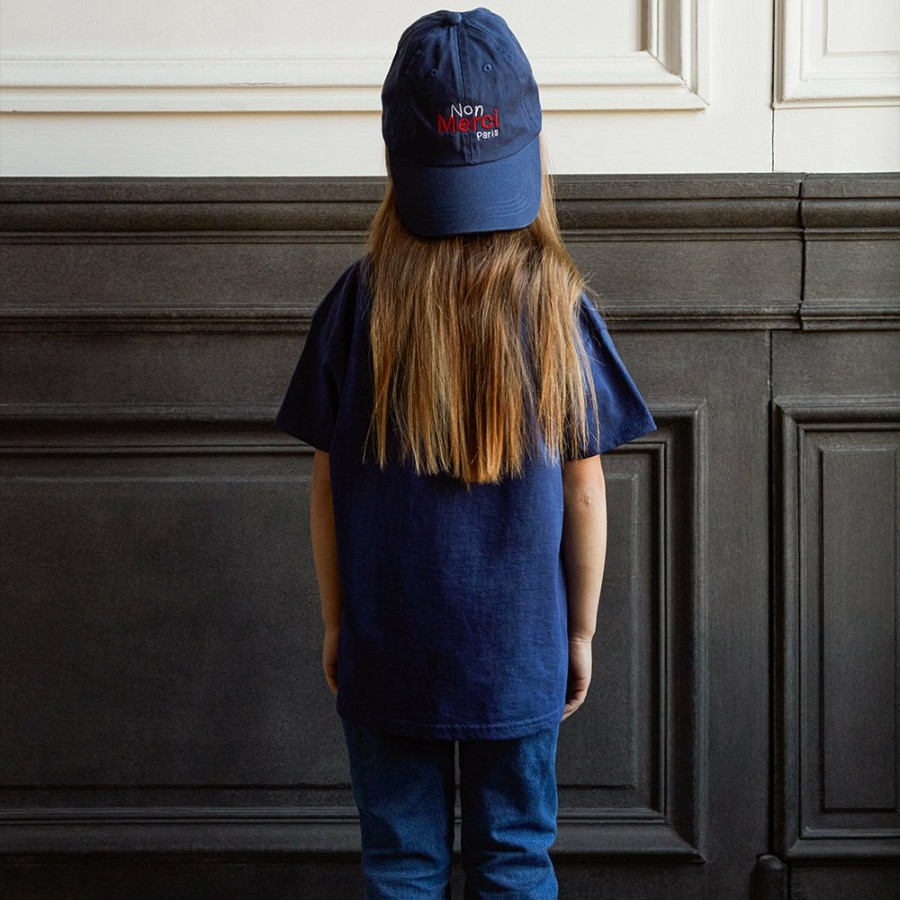 Enfant Merci Chapeaux | Merci - Casquette Enfant Non Merci "Rive Droite" - Bleu Marine