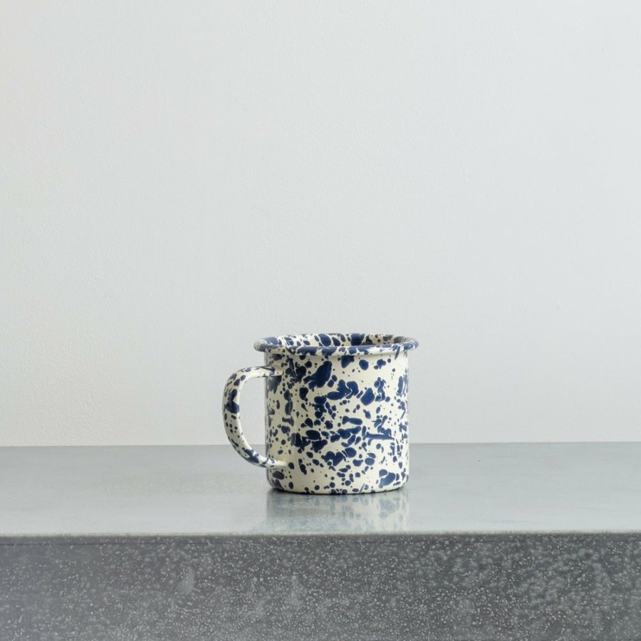 Art De La Table 1876 CROW CANYON Tasses | Mug En Email Avec Eclaboussures Bleues