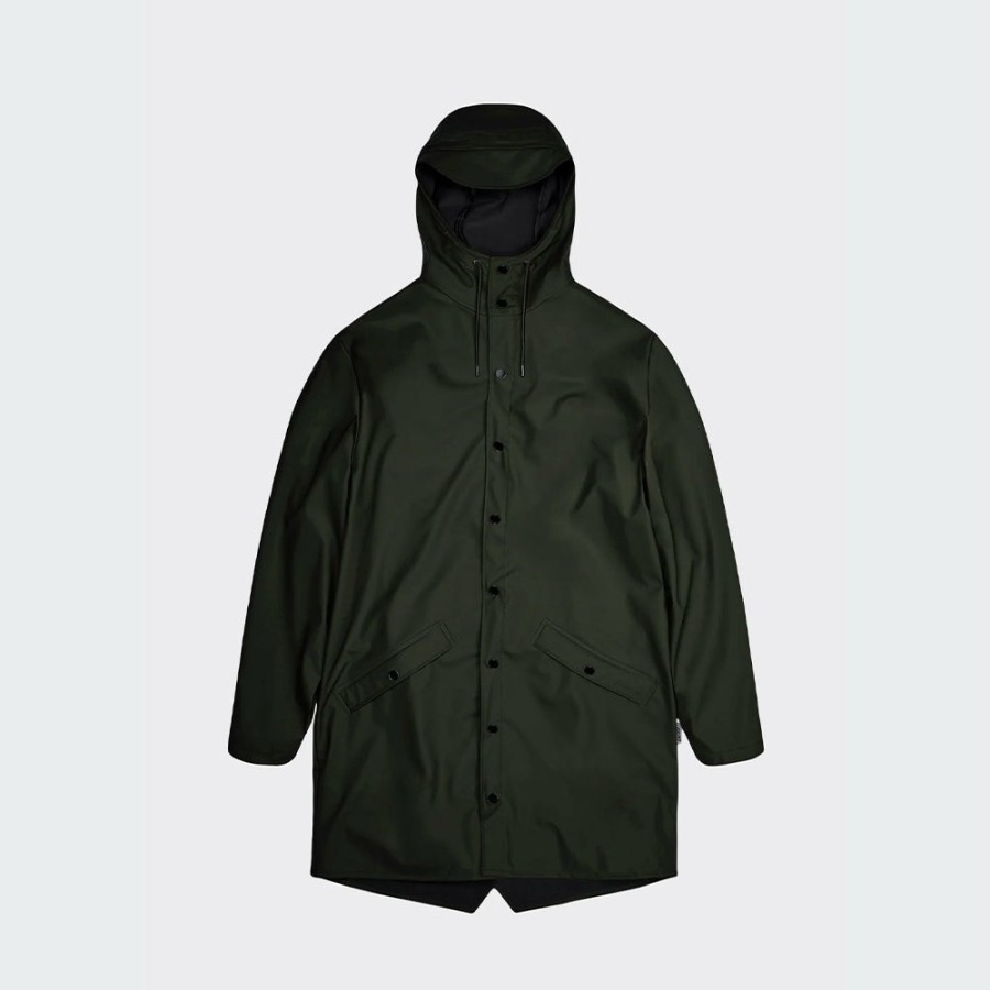 Mode Homme Rains Manteaux | Rains - Veste Longue - Vert