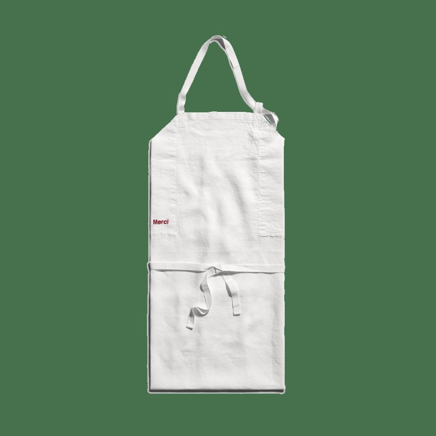 Linge De Maison 200 LINTEX Tabliers | Tablier En Lin Lave - Blanc Optique