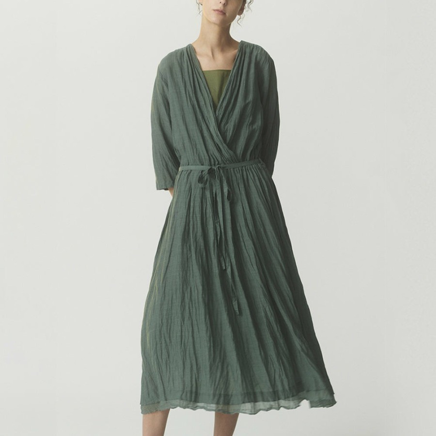 Mode Femme PAS DE CALAIS Robes | Pas De Calais - Robe Ceinturee - Vert