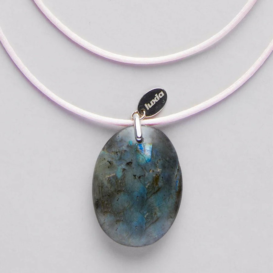 Mode Femme Luxia Luxia | Luxia - Collier Galet Labradorite - Bleu