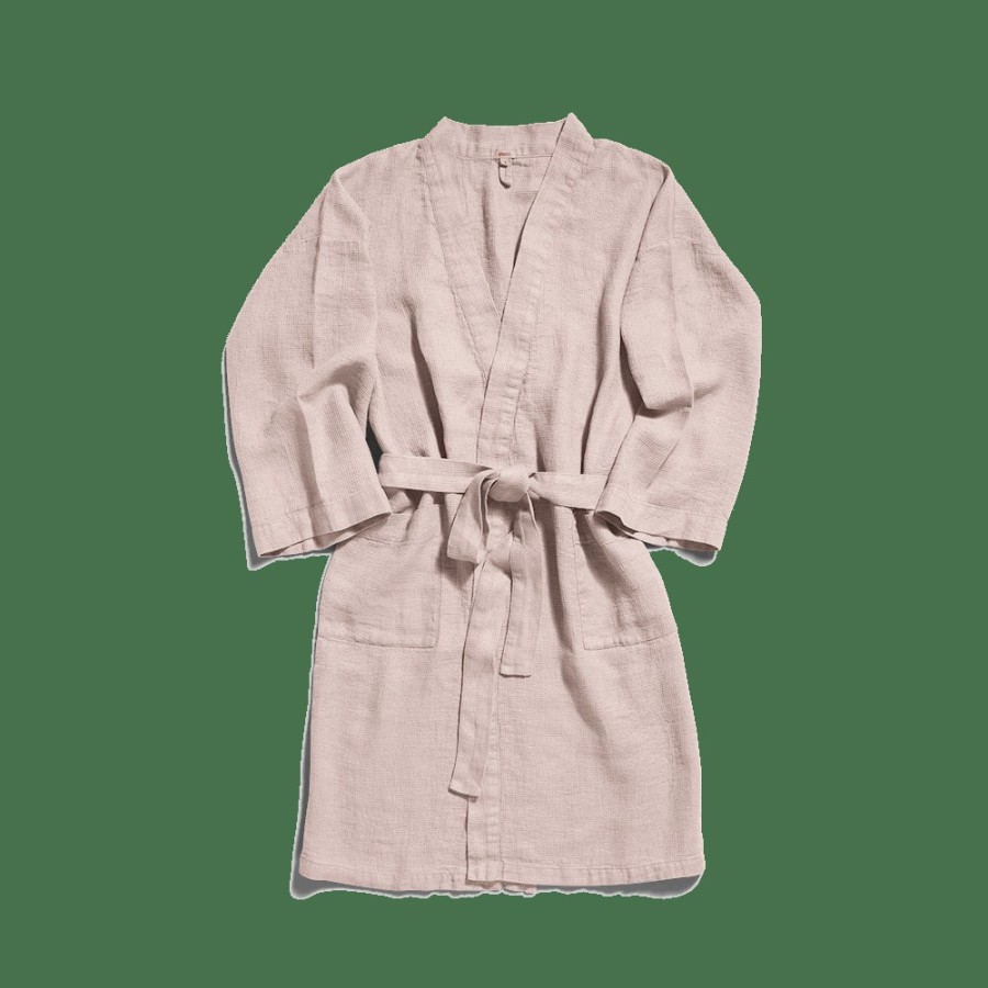 Linge De Maison 200 LINTEX Peignoirs | Peignoir En Lin - Nid D'Abeille - Beige Rose