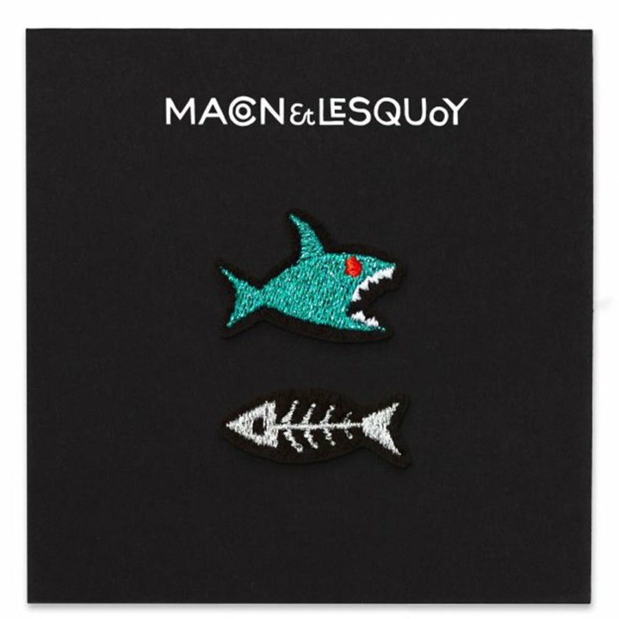 Mode Femme MACON u0026 LESQUOY Broches | Macon & Lesquoy - Ecusson Thermocollant - Requin Arete