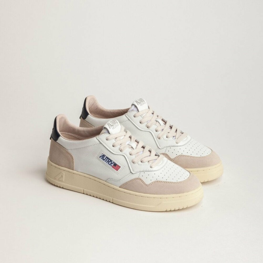 Mode Homme Autry Baskets | Autry - Baskets Medalist Low - Marine & Beige