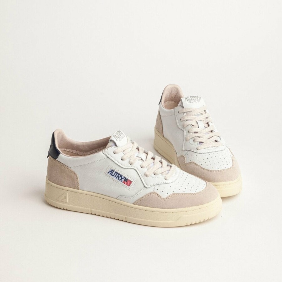 Mode Homme Autry Baskets | Autry - Baskets Medalist Low - Marine & Beige