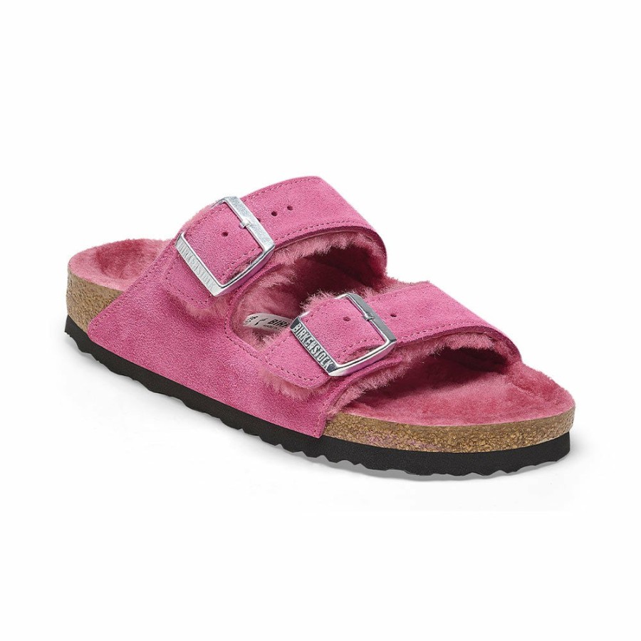 Mode Femme Birkenstock Sandales | Birkenstock - Sandales Arizona En Fourrure - Rose