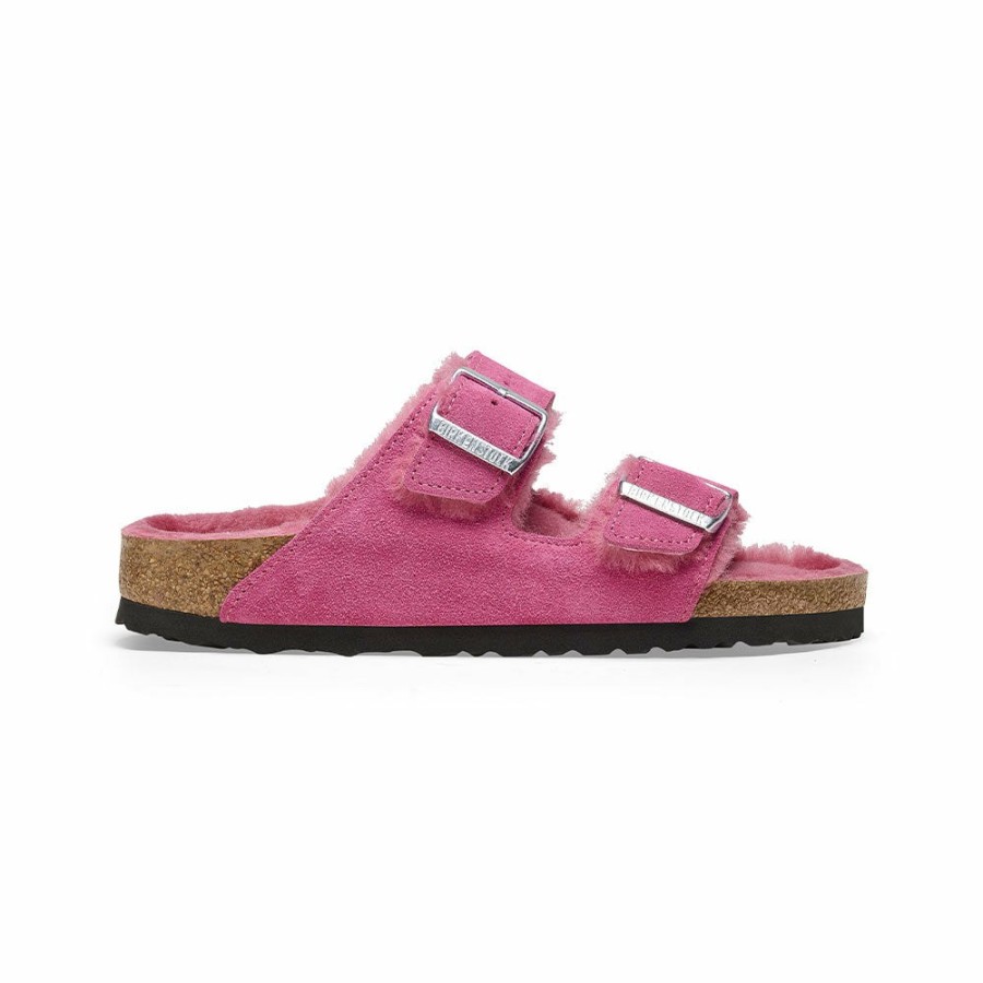 Mode Femme Birkenstock Sandales | Birkenstock - Sandales Arizona En Fourrure - Rose