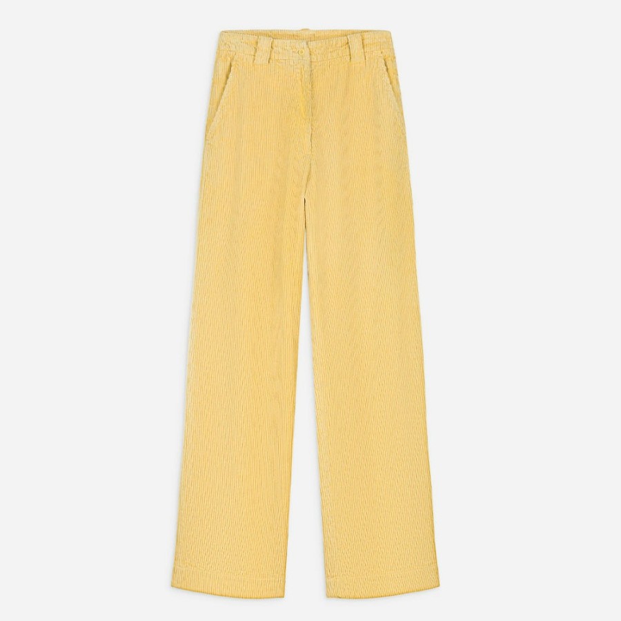 Mode Femme Laurence Bras Pantalons | Laurence Bras - Pantalon En Velours Cloche - Jaune