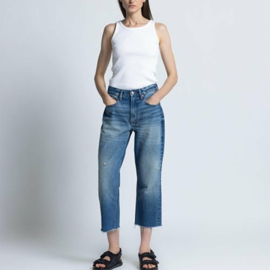 Mode Femme RED LEGEND Jeans | Red Legend - Jean Baggy Court - Bleu