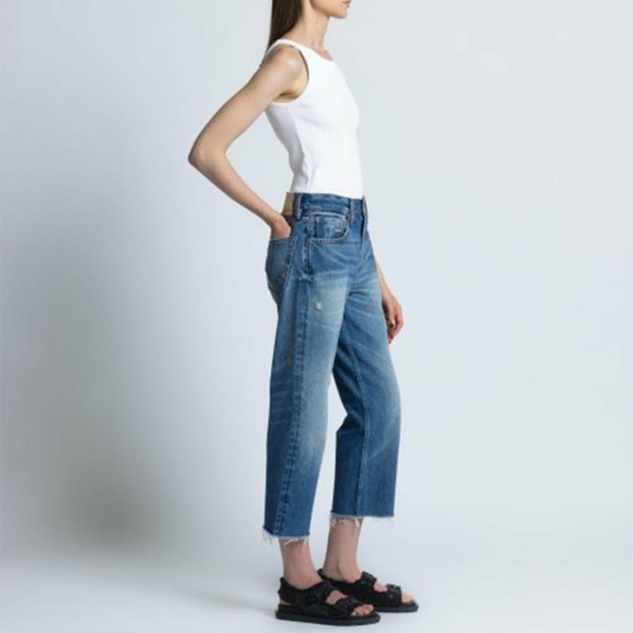 Mode Femme RED LEGEND Jeans | Red Legend - Jean Baggy Court - Bleu