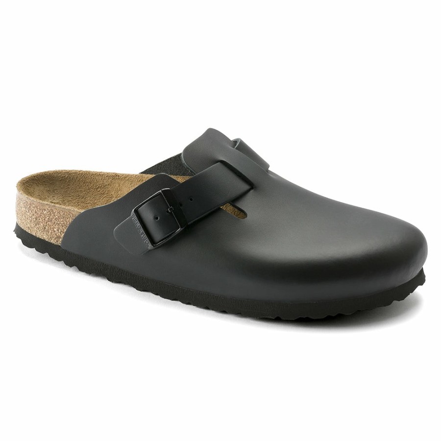 Mode Homme BIRKENSTOCK Sabots | Birkenstock - Sabots Boston En Cuir Naturel - Noir