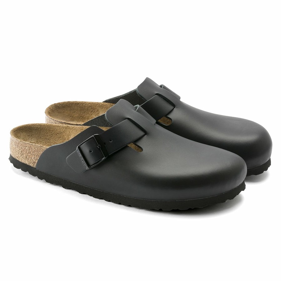 Mode Homme BIRKENSTOCK Sabots | Birkenstock - Sabots Boston En Cuir Naturel - Noir