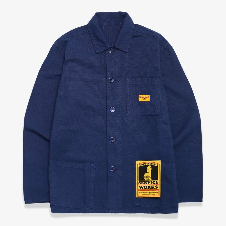 Mode Homme Service Works Vestes | Service Works - Veste Coverall Canvas - Bleu Marine