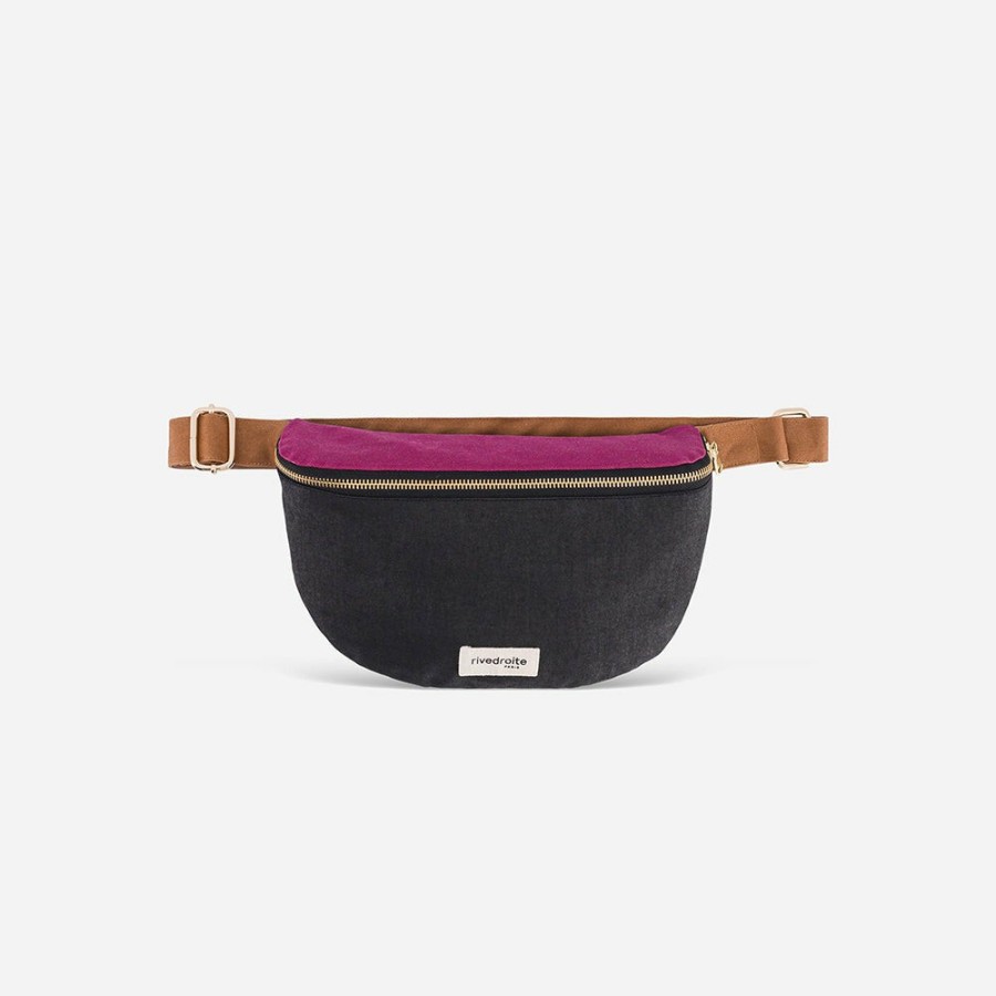 Mode Femme 2982 FOREVER KIDS Sacs Banane | Rivedroite - Sac Banane Custine - Black Tobacco Wine