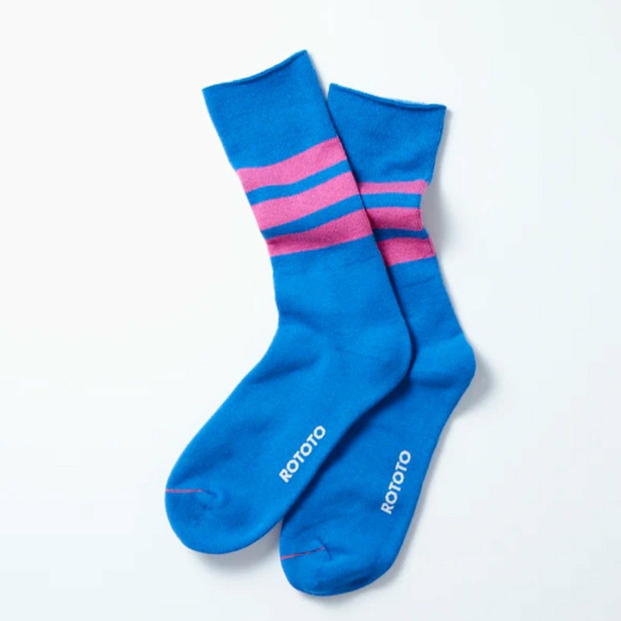 Mode Femme Rototo Chaussettes | Rototo - Chaussettes Rayees - Blue