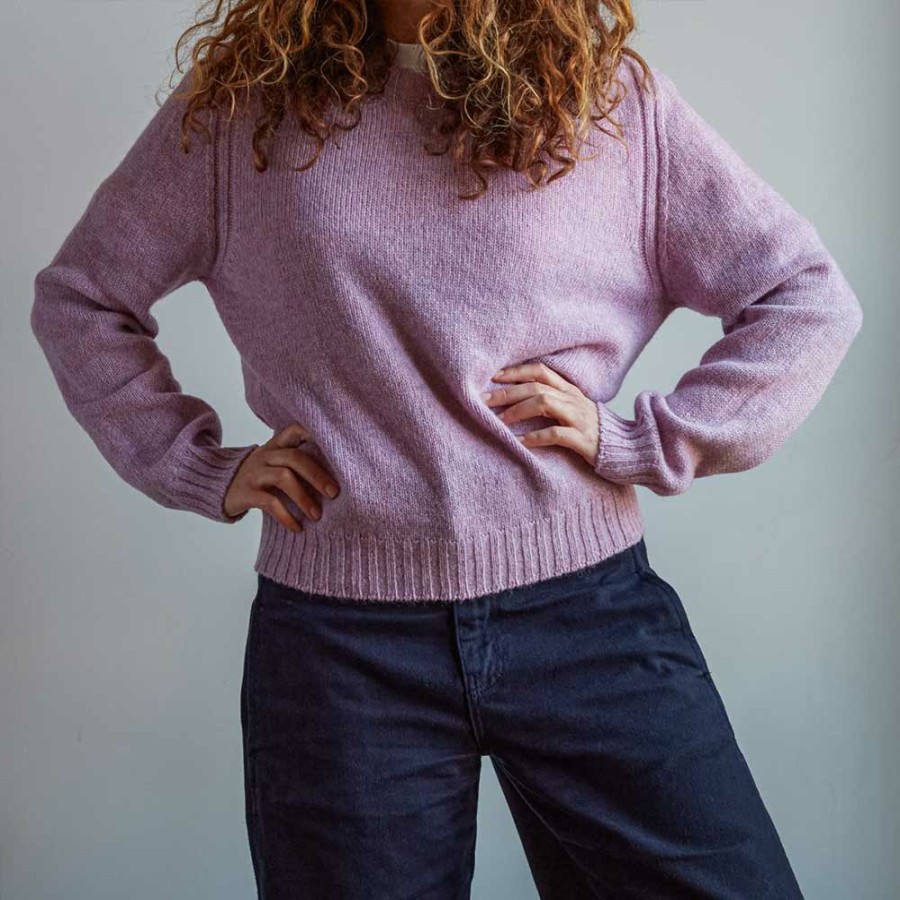 Mode Femme MERCI Mailles | Merci - Pull En Laine Shetland Femme - Rose