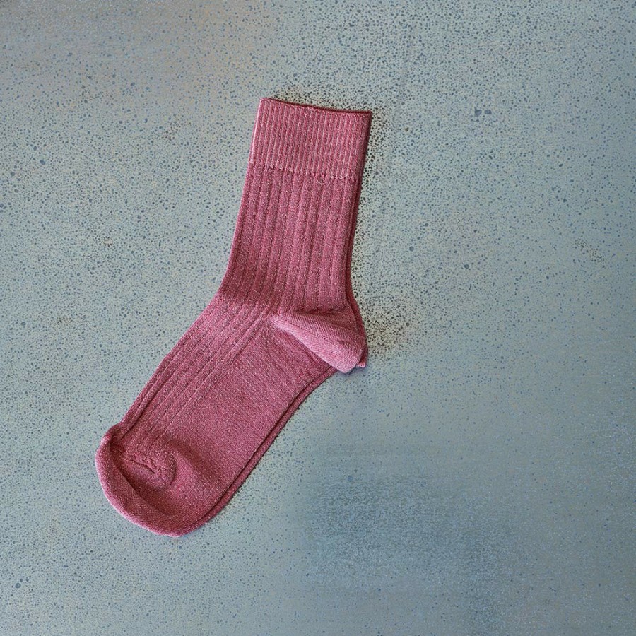 Mode Femme MERCI Chaussettes | Merci - Chaussettes A Paillettes - Rose