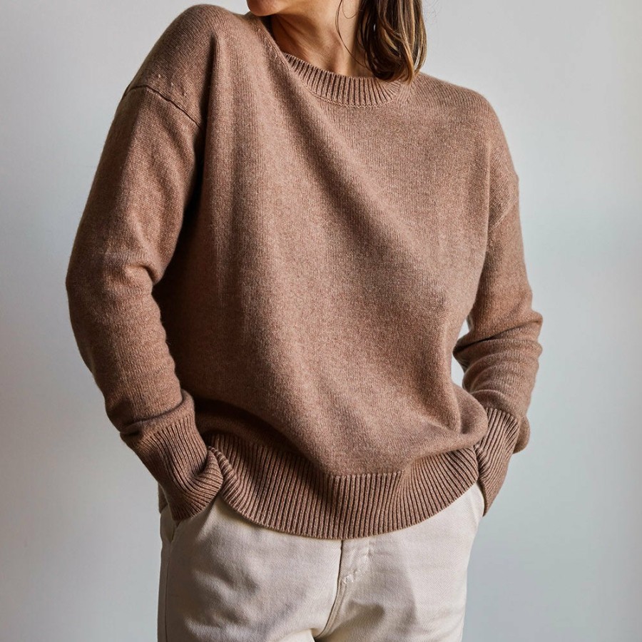 Mode Femme MERCI Mailles | Merci - Pull Oversize En Cachemire - Camel