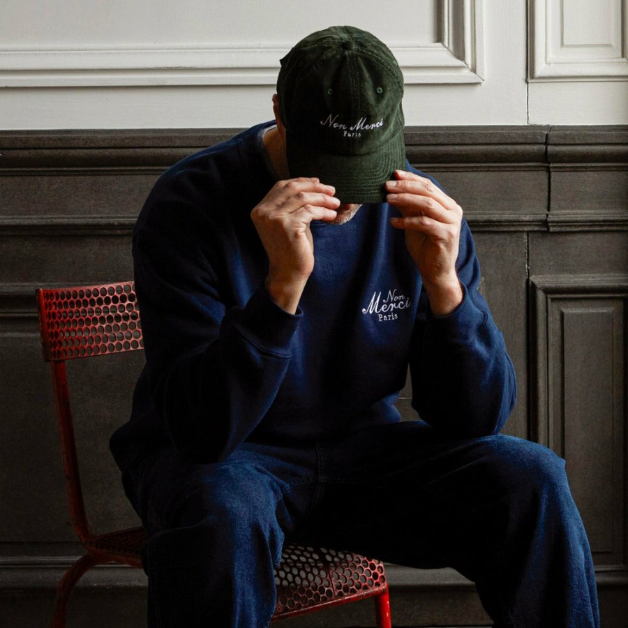 Mode Homme Merci Casquettes | Merci - Casquette Non Merci "Rive Gauche" - Vert