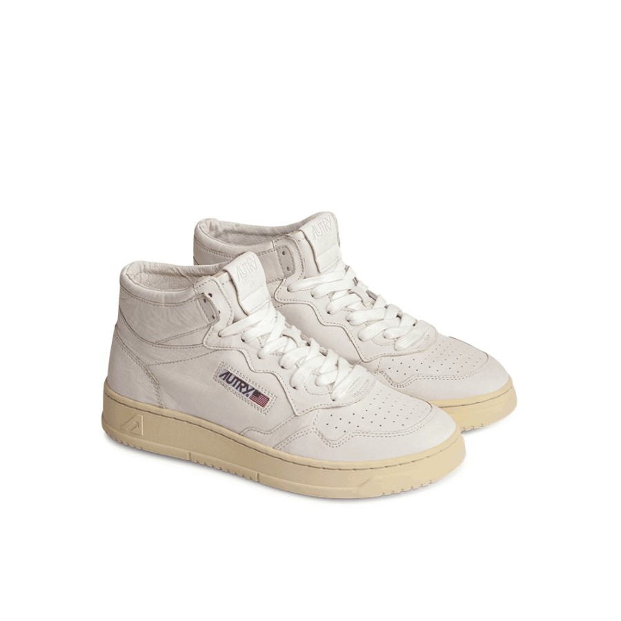 Mode Femme Autry Baskets | Autry - Baskets 01 Mid Wom - Blanc