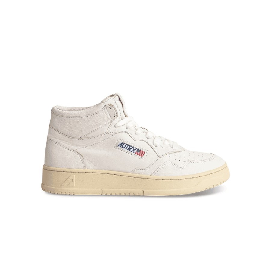 Mode Femme Autry Baskets | Autry - Baskets 01 Mid Wom - Blanc