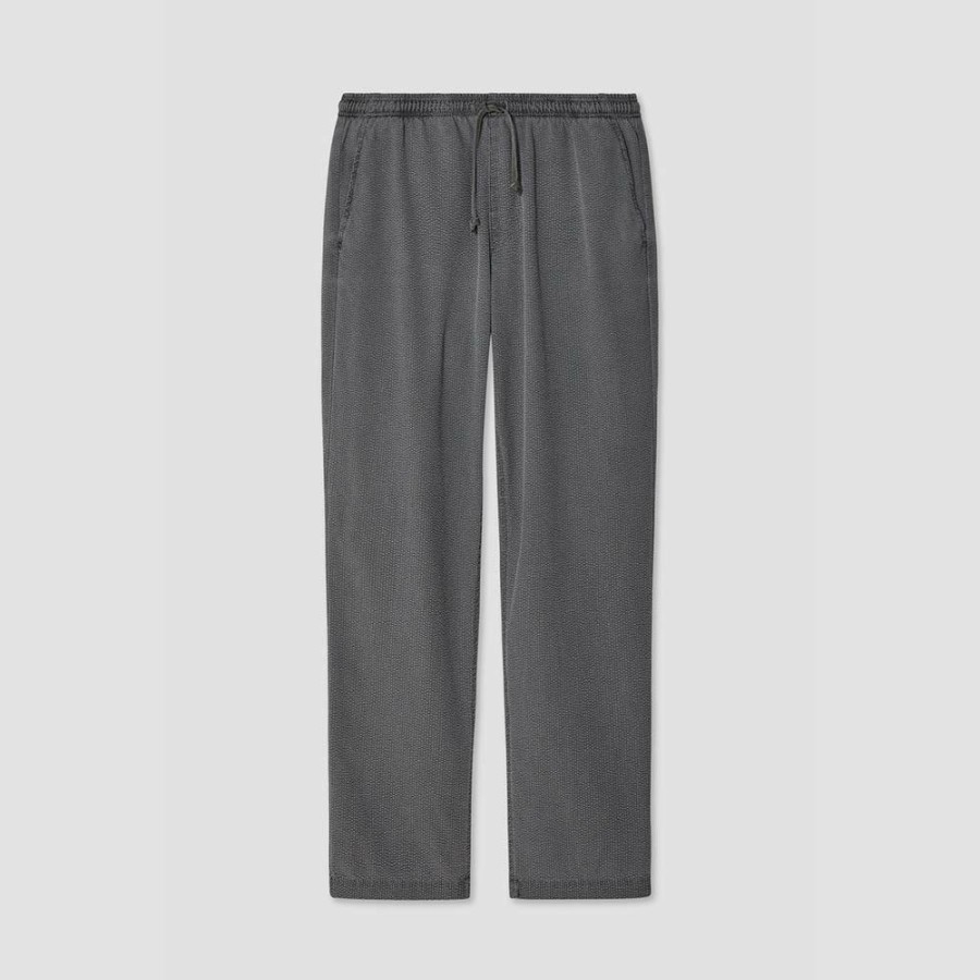 Mode Homme Save Khaki United Pantalons | Save Khaki United - Chino Seersucker - Noir