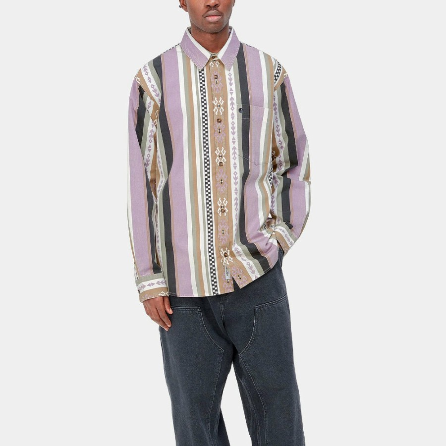 Mode Homme Carhartt Wip Chemises | Carhartt Wip - Chemise Rayee Coba - Violet