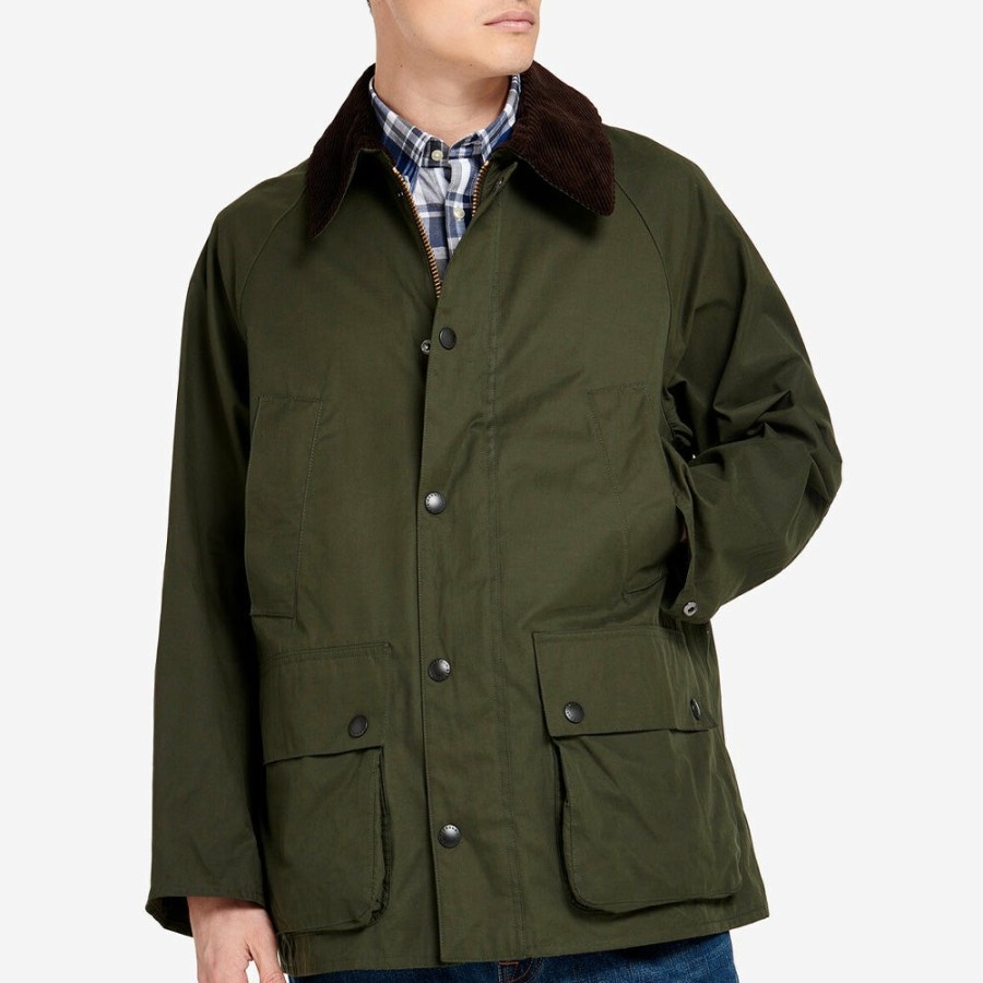 Mode Homme Barbour Vestes | Barbour - Veste Os Pleached Bedale Casual - Sauge