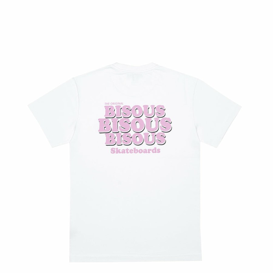 Mode Homme Bisous Skateboard T-Shirts | Bisous Skateboard - T-Shirt Ss Grease - Blanc