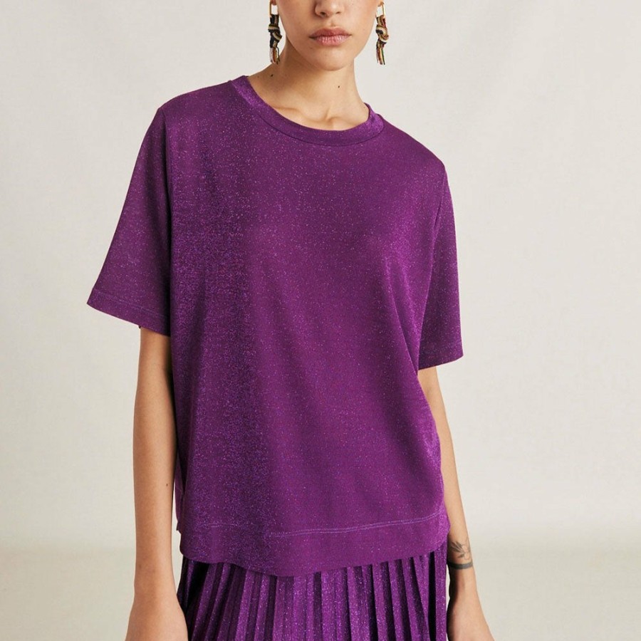 Mode Femme MOMONI T-Shirts | Momoni - T-Shirt Iora - Violet