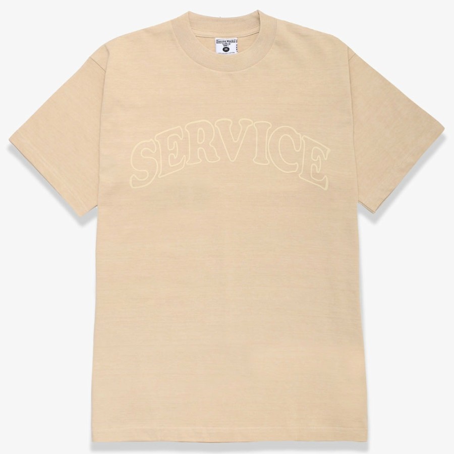 Mode Homme Service Works T-Shirts | Service Works - Tee Shirt Arch Logo - Beige