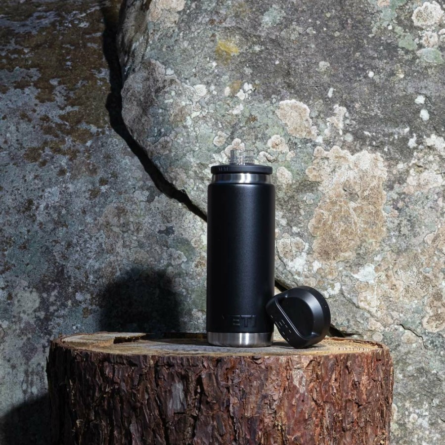 Deco & Lifestyle 1865 YETI Gourdes | Bouteille Rambler Avec Bouchon Chug - Noir - Yeti