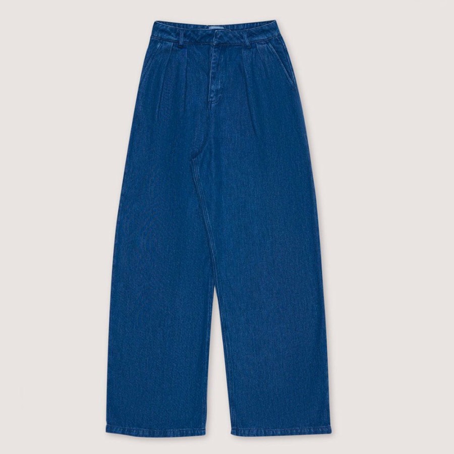 Mode Femme The New Society Pantalons | The New Society - Pantalon Woodland - Bleu