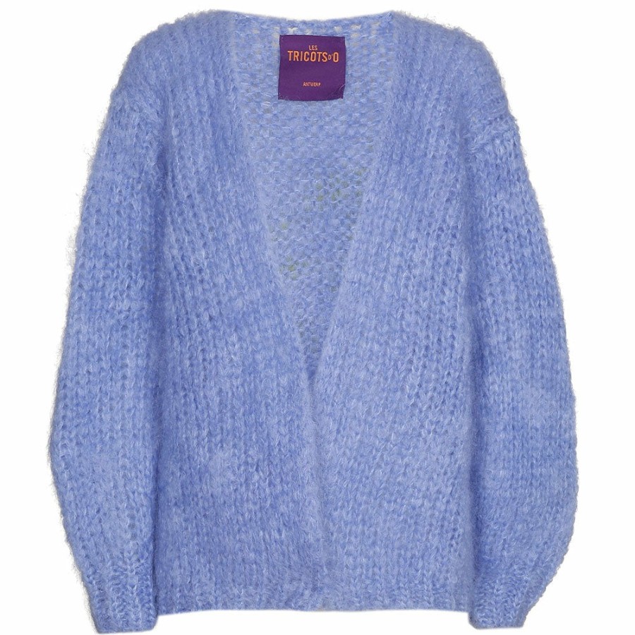 Mode Femme Les Tricots D'o Mailles | Les Tricots D'O - Cardigan Charlotte - Bleu