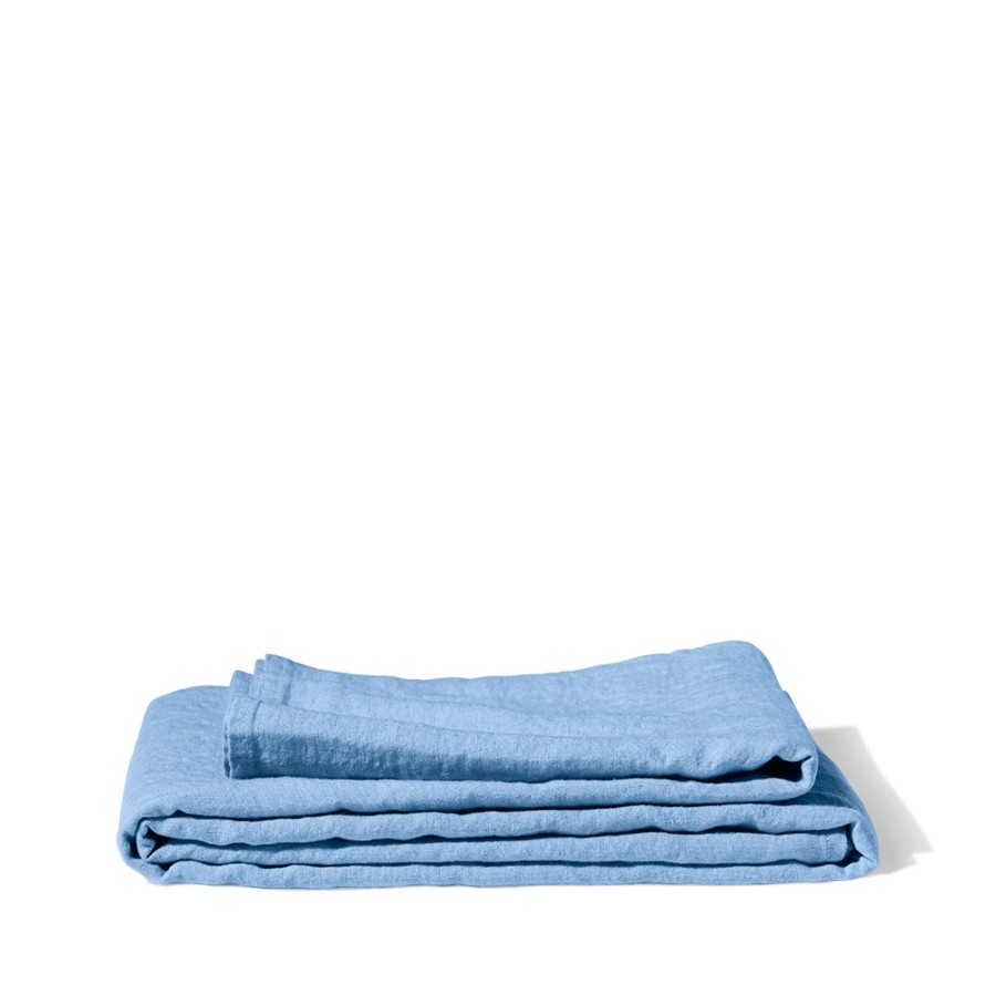 Linge De Maison 200 LINTEX Nappes | Nappe En Lin Lave - Bleu Tyrrhenien