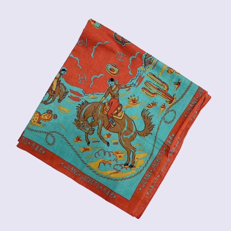 Mode Homme Mister Freedom Foulards | Mister Freedom - Bandana Ranch - Turquoise