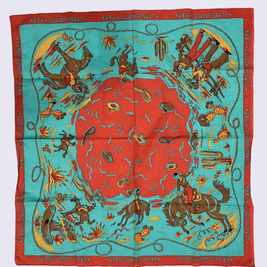 Mode Homme Mister Freedom Foulards | Mister Freedom - Bandana Ranch - Turquoise