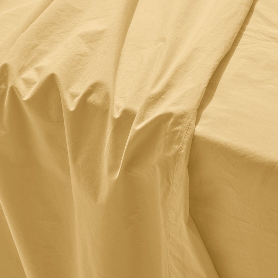 Linge De Maison 1700 COTEX Draps Plats | Drap Plat En Coton Percale - Jaune Orge